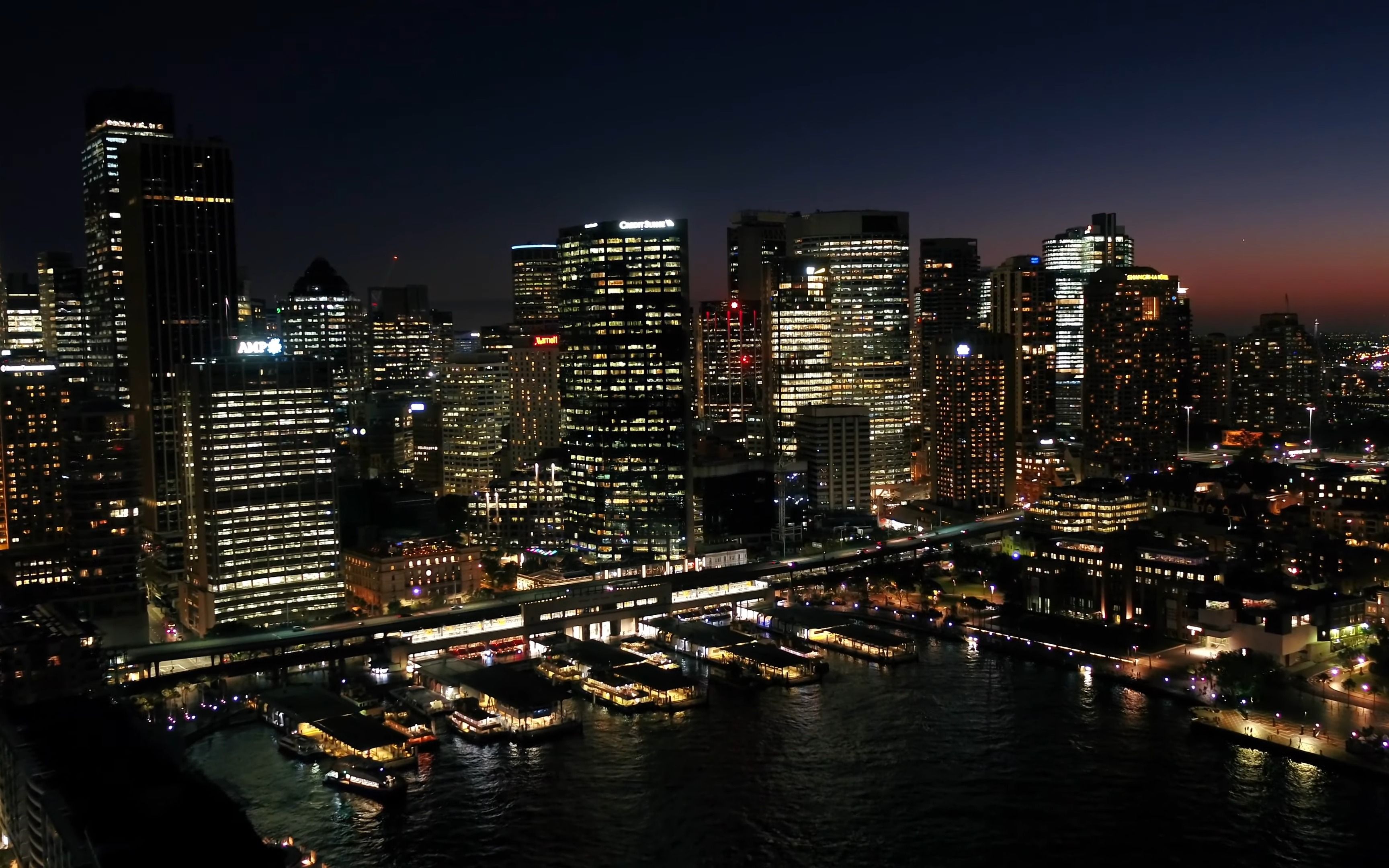 【4k】 悉尼夜景 澳大利亞 無人機航拍 城市街景 風景觀賞 睡前放鬆