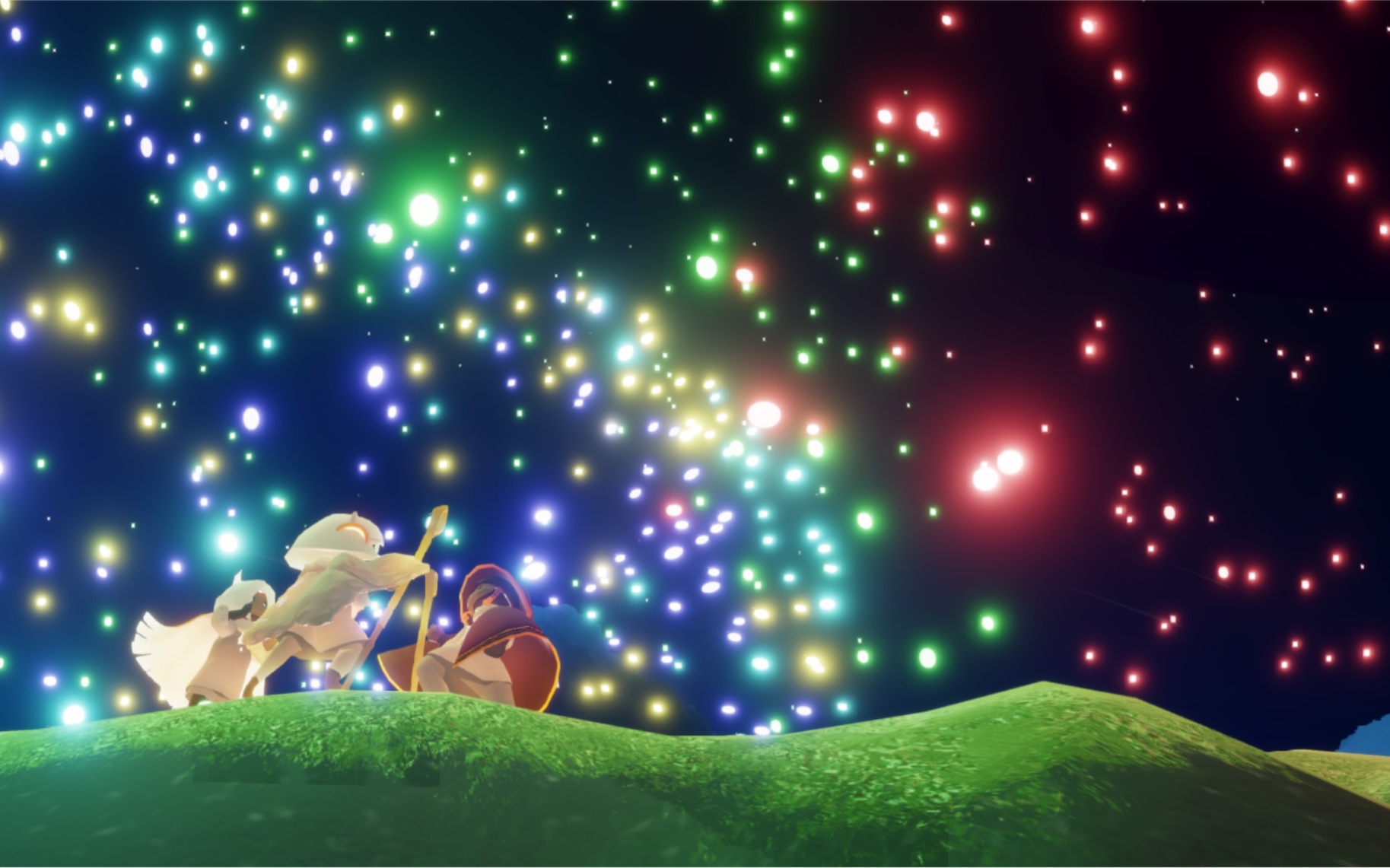 光遇一周年,烟花表演,和你爱的人一起欣赏吧,一周年快乐