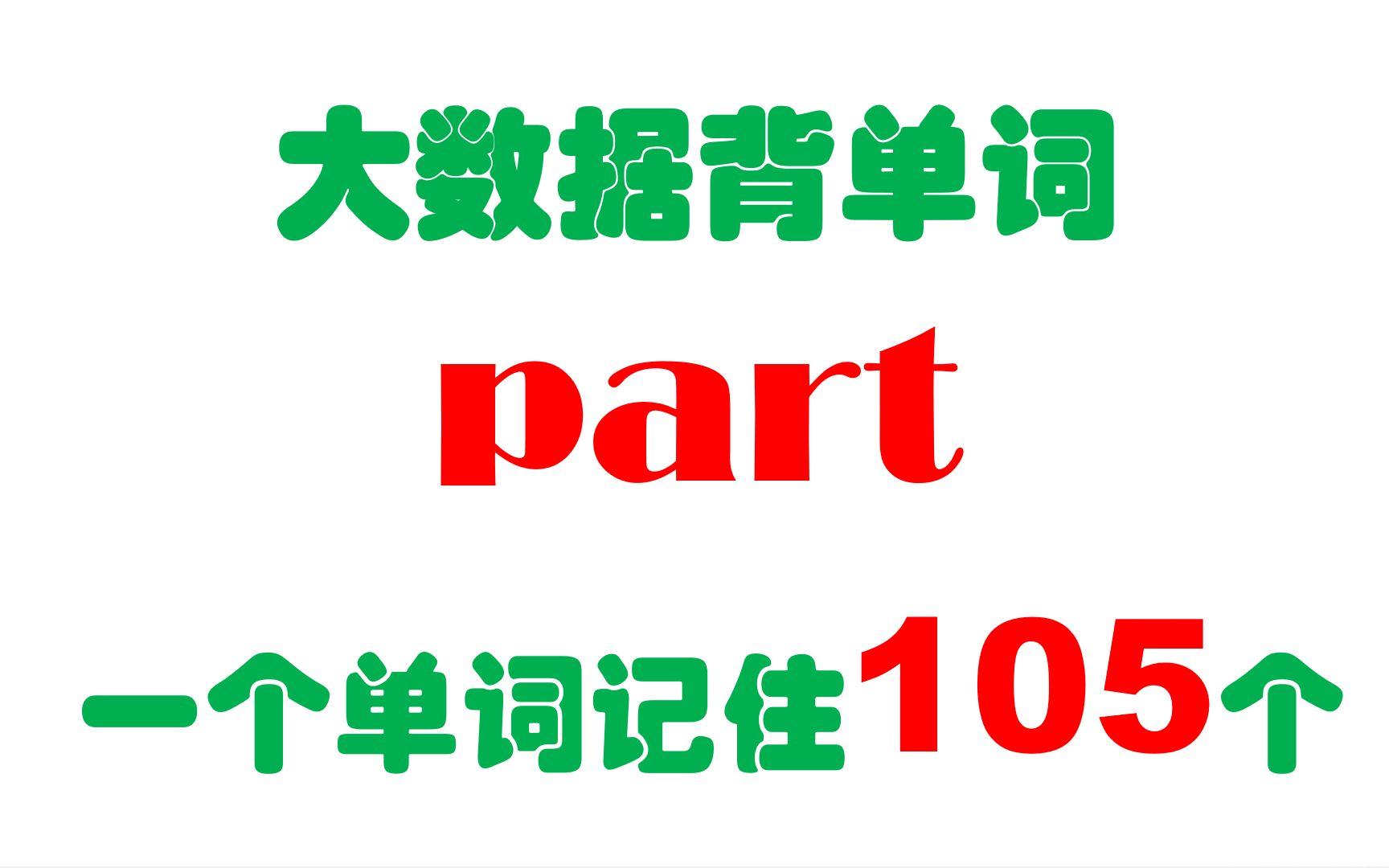 一个单词part记住105个,大数据背单词最简单、最全面、最系统,基于3亿语料库和词源学进行大数据分析,统计9.6万词汇,告别死记硬背,轻松学英语,...