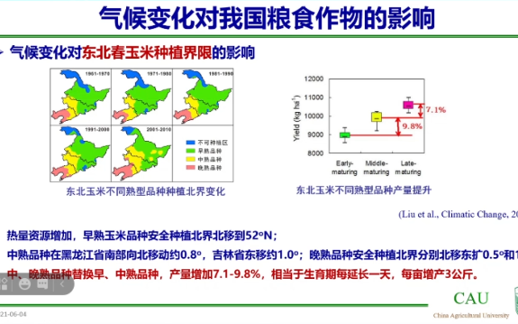 20210604中国农业大学杨晓光Impacts of climate change on China's crop production and ...哔哩哔哩bilibili