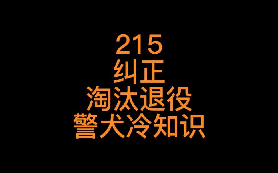 215纠正 淘汰退役警犬冷知识哔哩哔哩bilibili