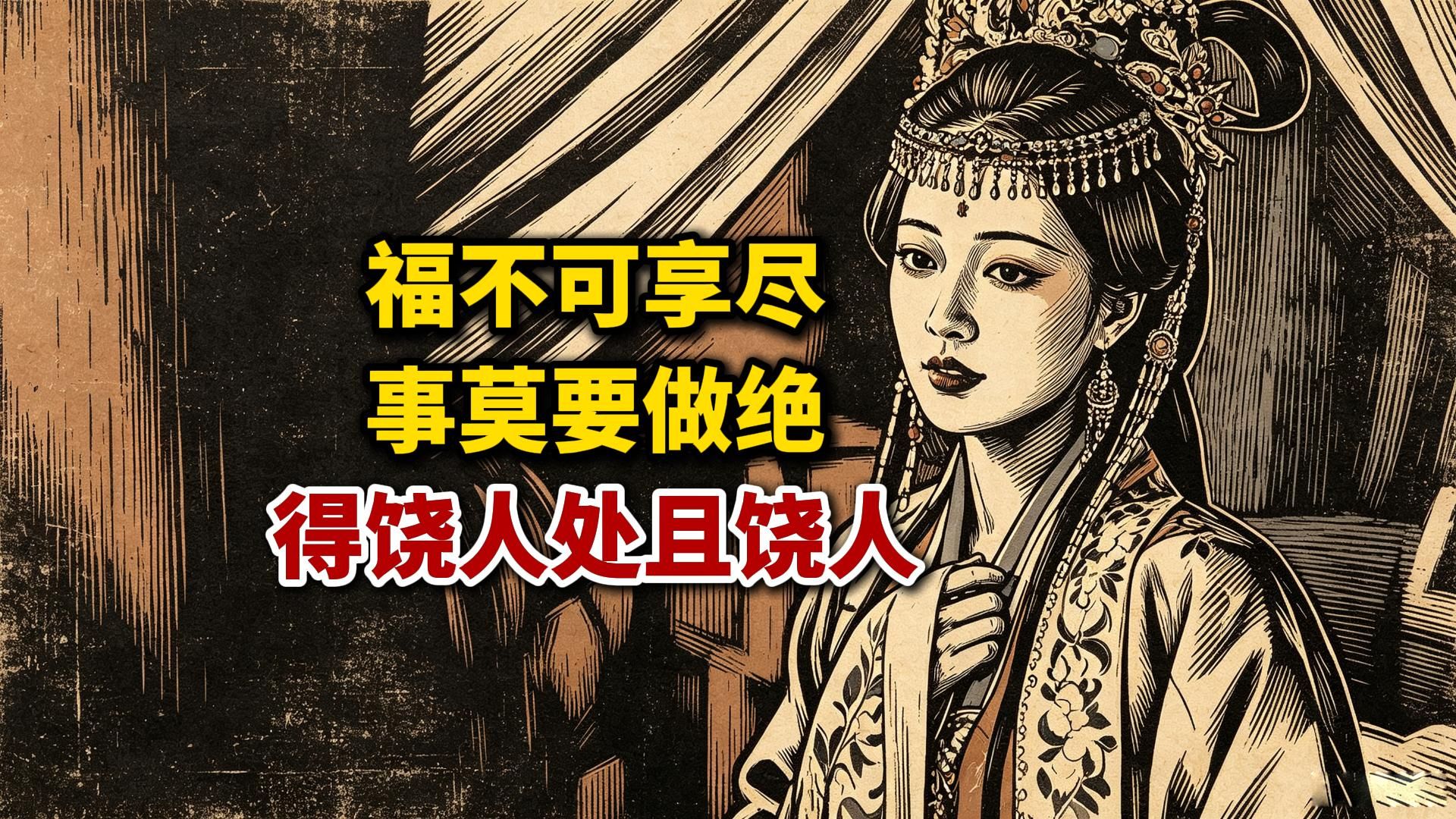 福不可享尽，事莫要做绝，得饶人处请且饶人