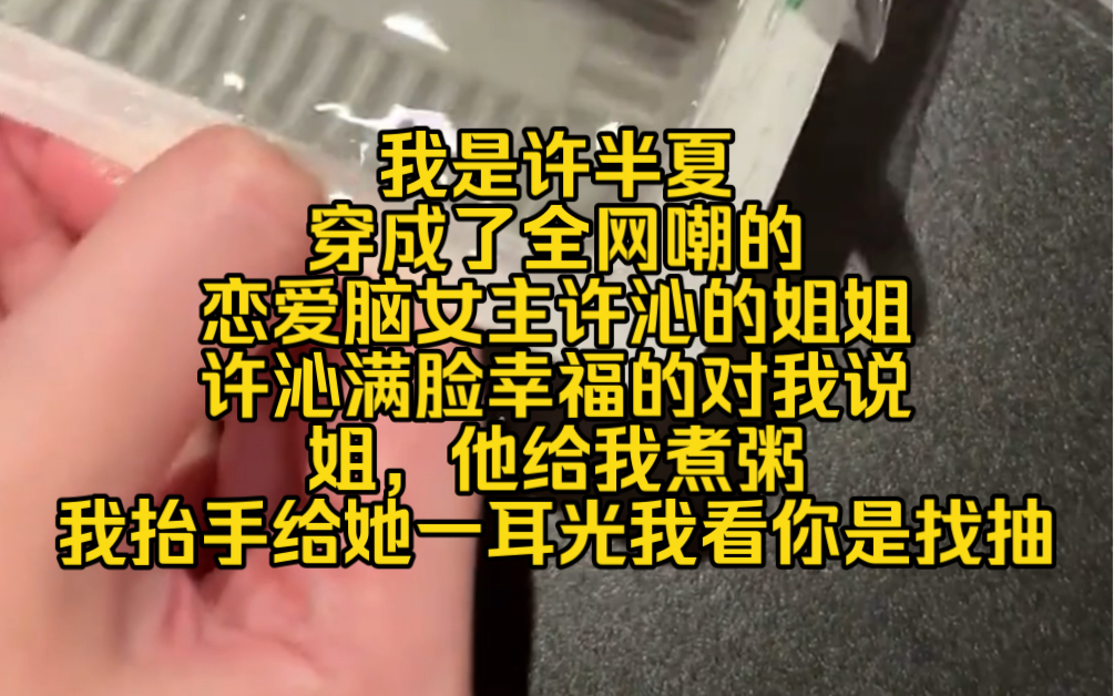 [图]我是许半夏，穿成了全网嘲的恋爱脑，许沁的姐姐，许沁满脸幸福的对我说，姐，他给我煮粥我抬手给她一耳光我看你是找抽