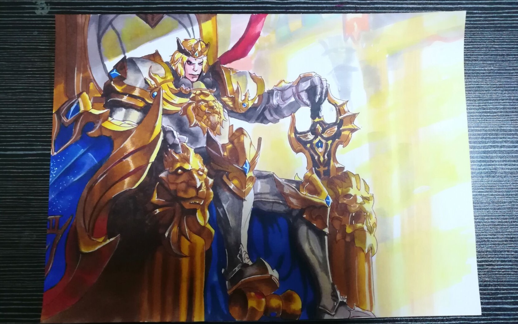 【咸鱼马克笔渣手绘】王者荣耀·狮心王·亚瑟