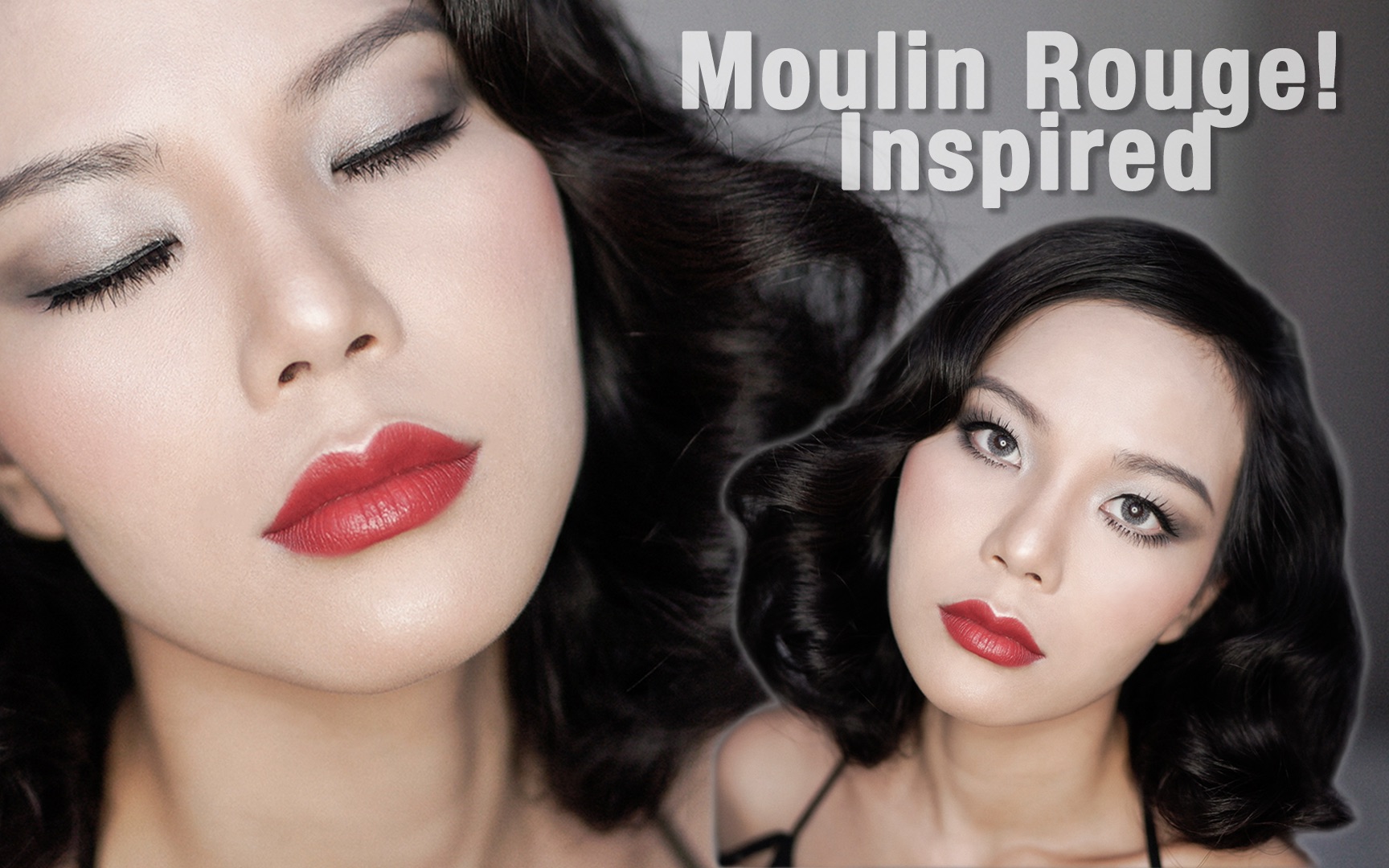 红磨坊灵感造型,复古红唇&复古卷发