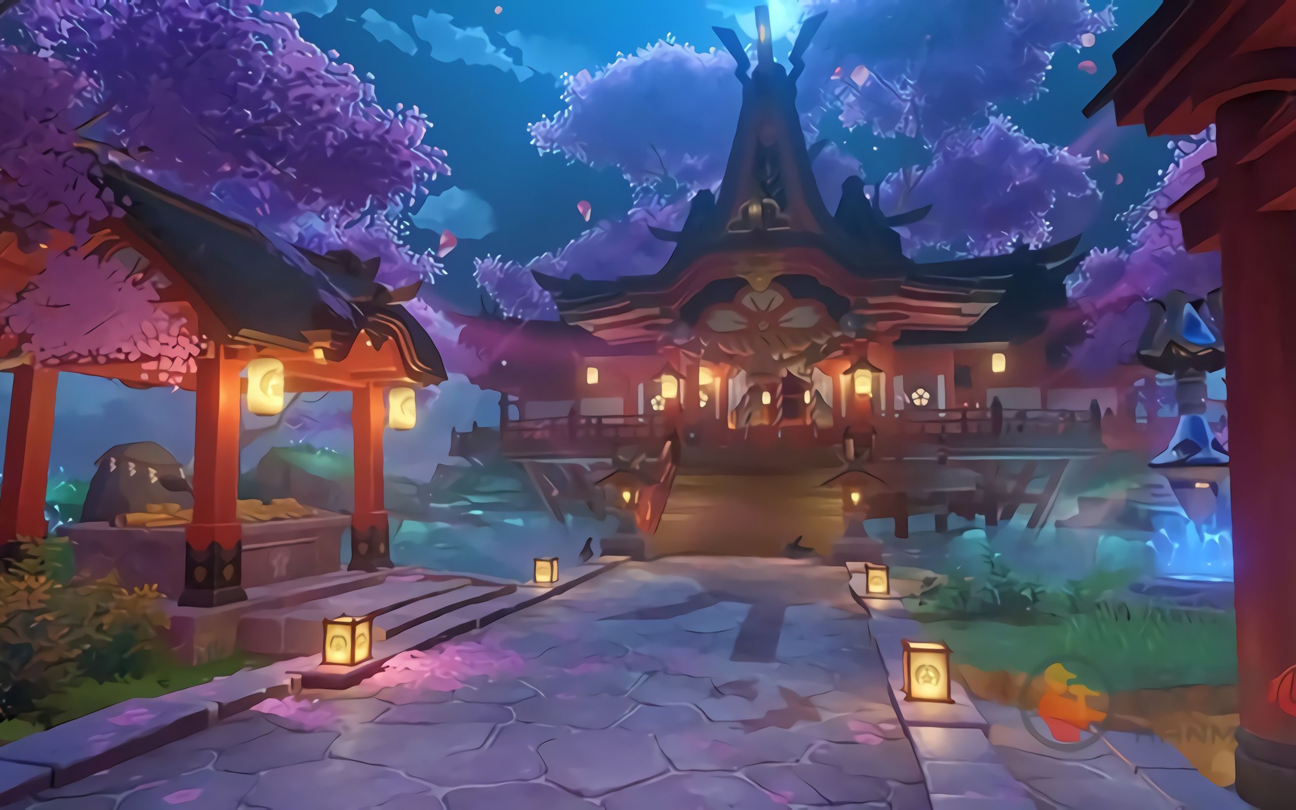 众人祈祷中鸣神大社