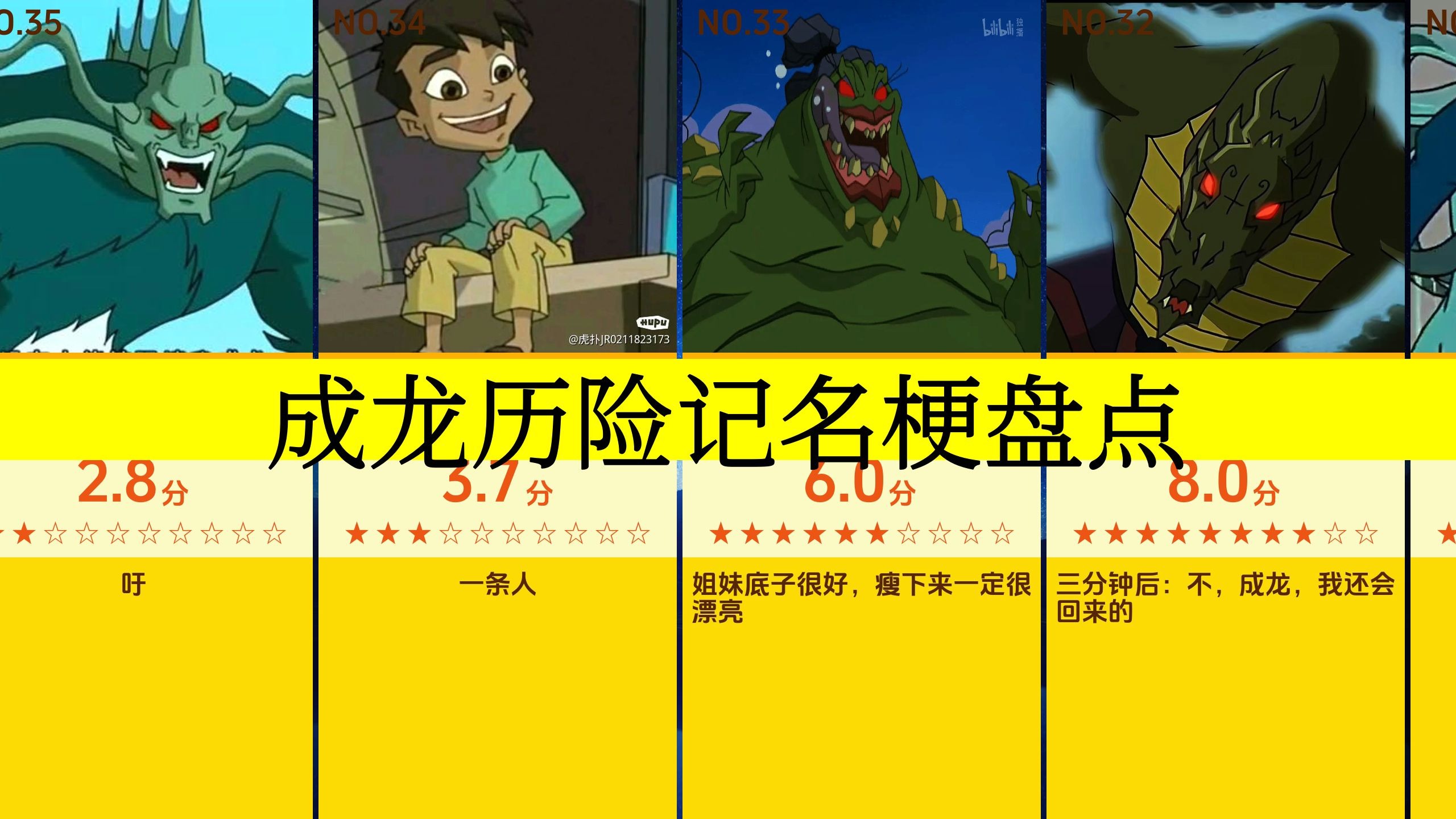 虎扑评分,成龙历险记名梗盘点
