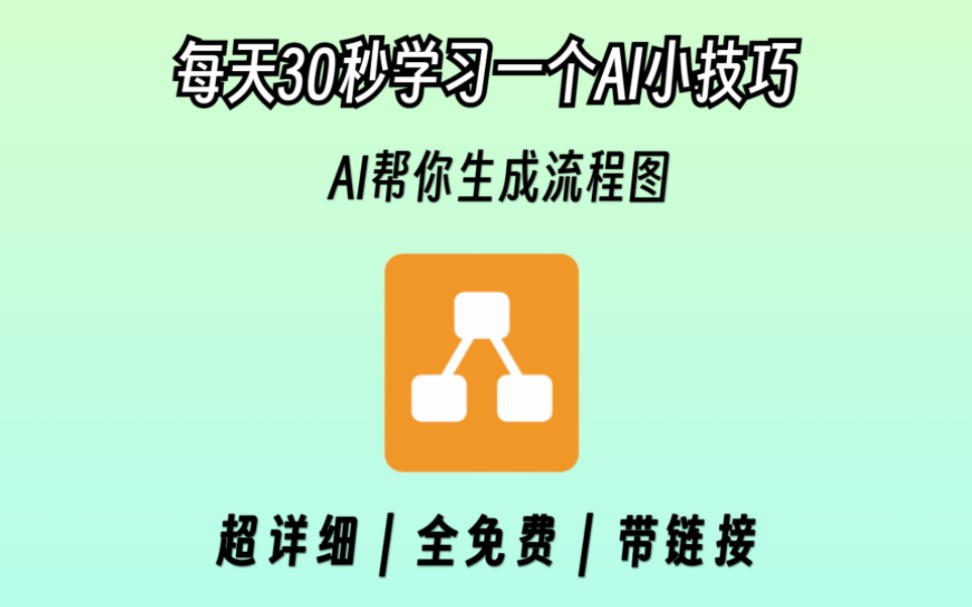 每天30秒学一个AI小技巧:让AI用1分钟帮你做一个流程图哔哩哔哩bilibili