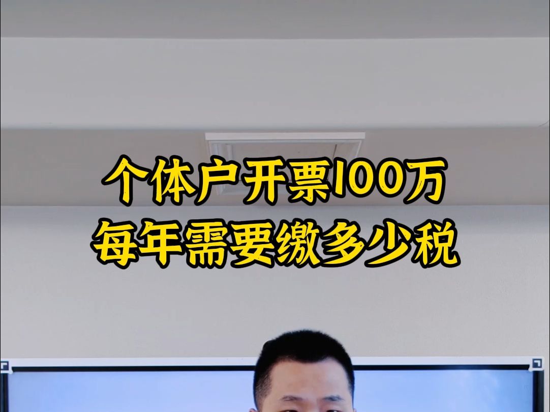 个体户开票100万,每年要交多少税哔哩哔哩bilibili