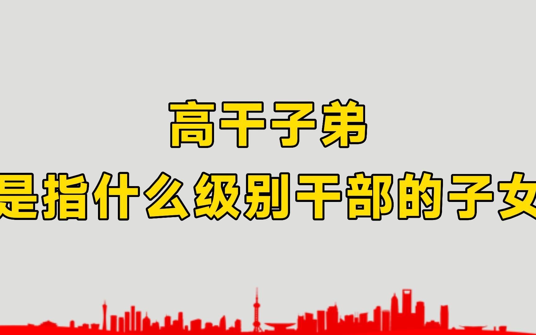 高干子弟,是指什么级别干部的子女?市长够不够级别?哔哩哔哩bilibili