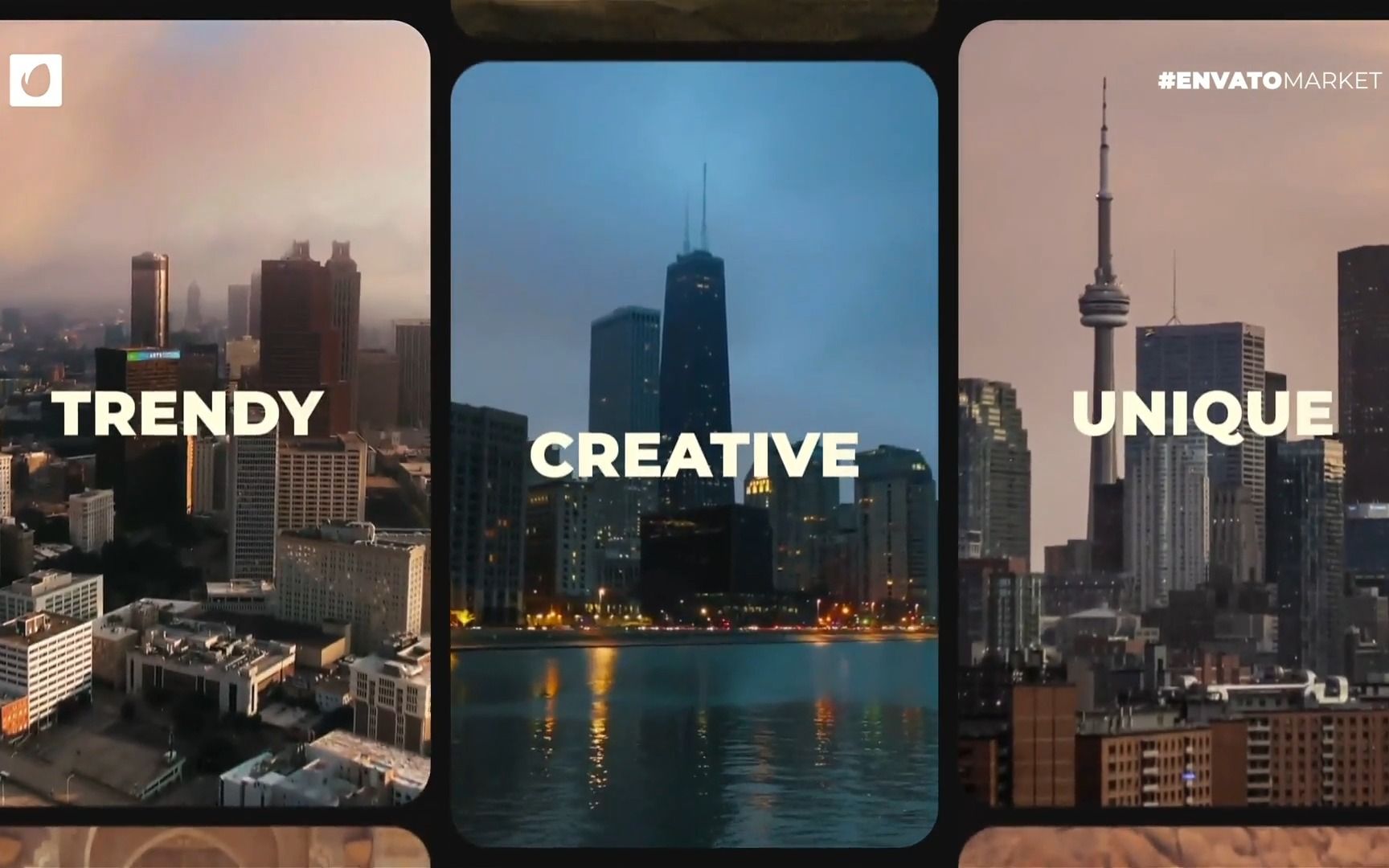 ae模板|高级时尚转场分屏旅行视频展示动效动画片头