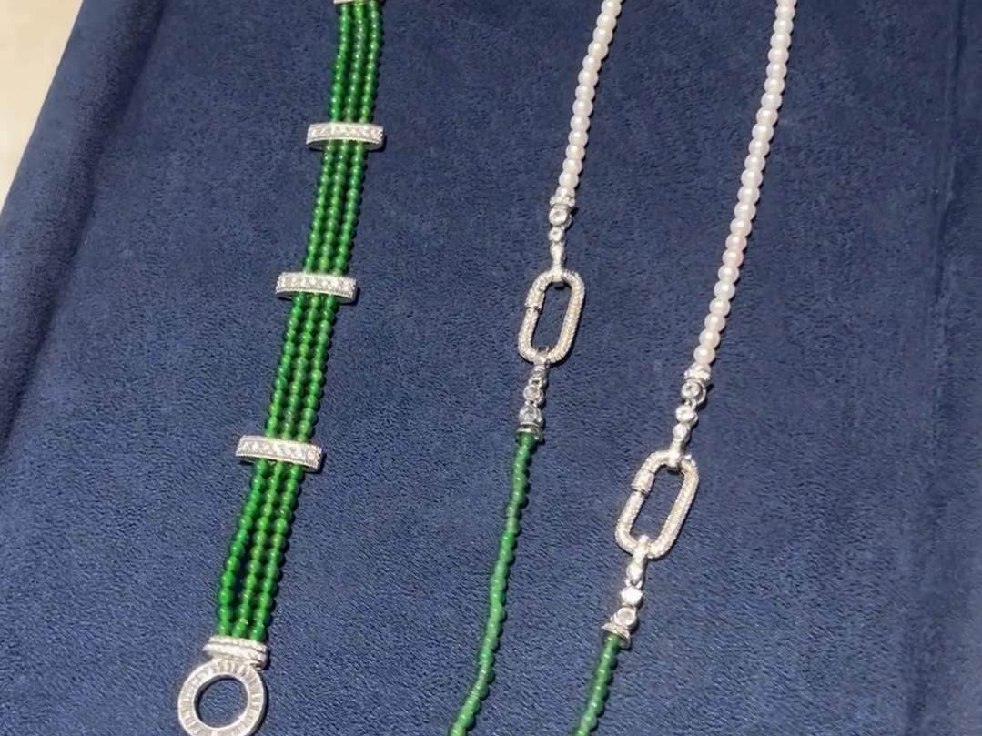 夏日小清新～翡翠小米珠项链手链