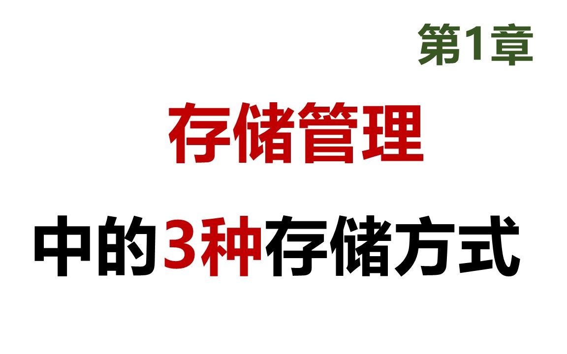 37 软考 网络工程师 存储管理中的3种存储方式及其考试题型哔哩哔哩bilibili