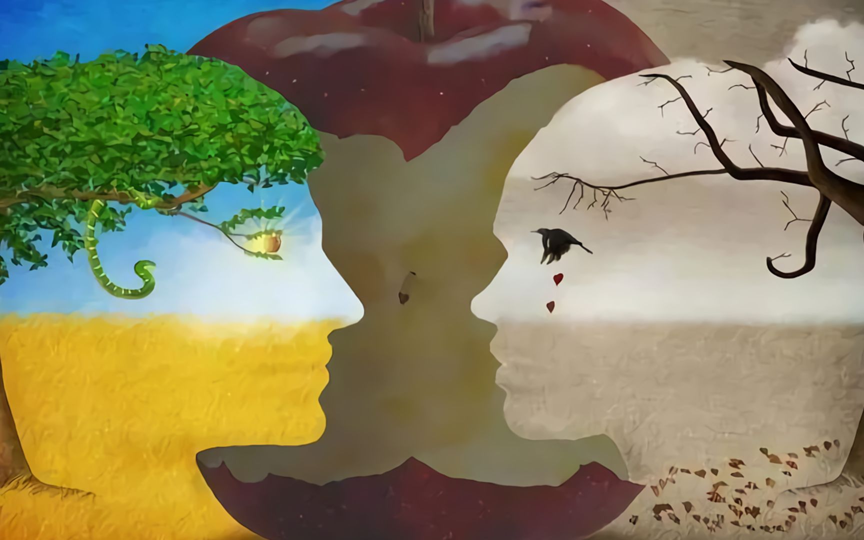 心理测试:你第一眼看到人脸还是苹果?测试你是不是个直肠子