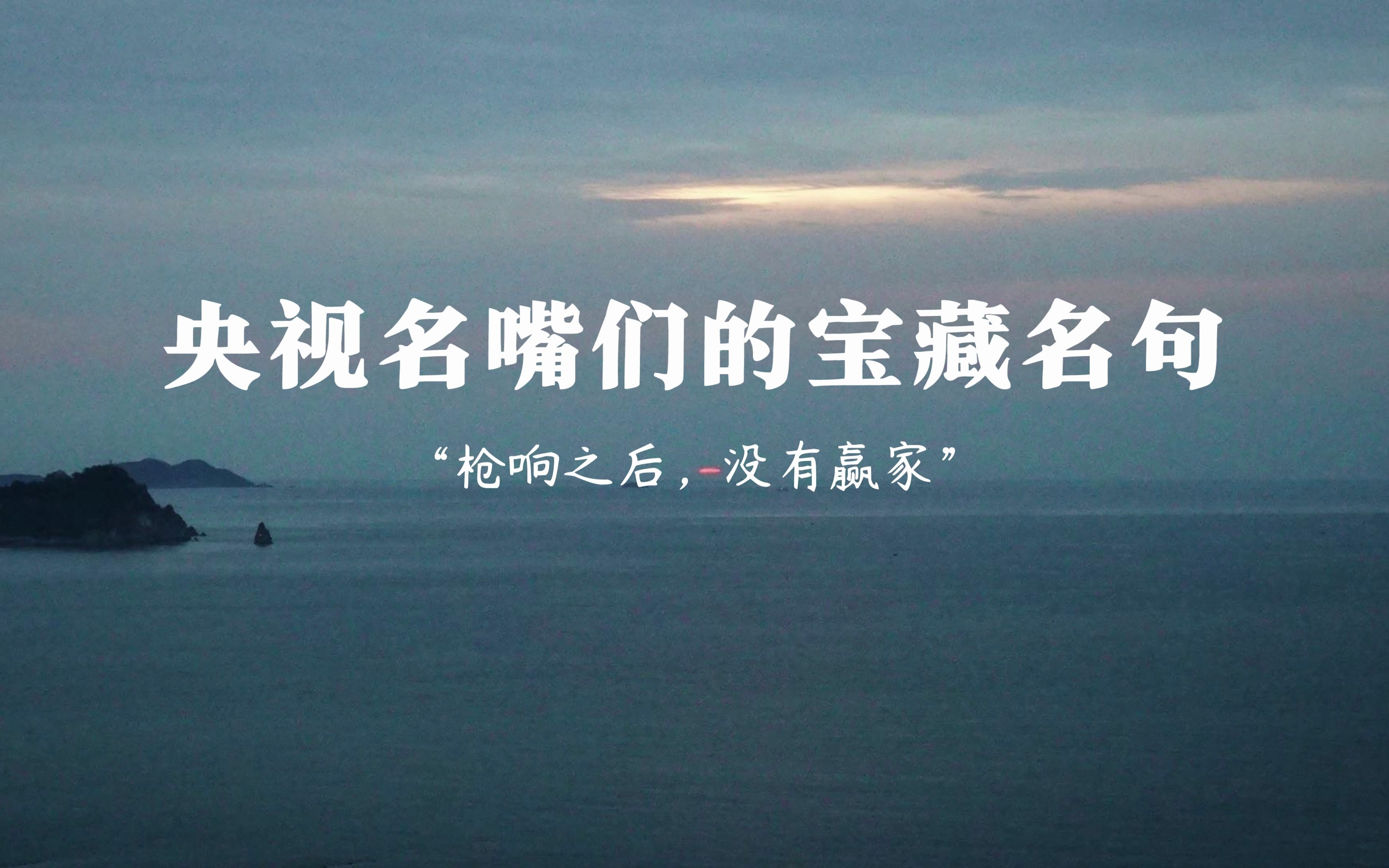 【作文素材】央视名嘴们的宝藏名句 | “枪响之后,没有赢家.”哔哩哔哩bilibili