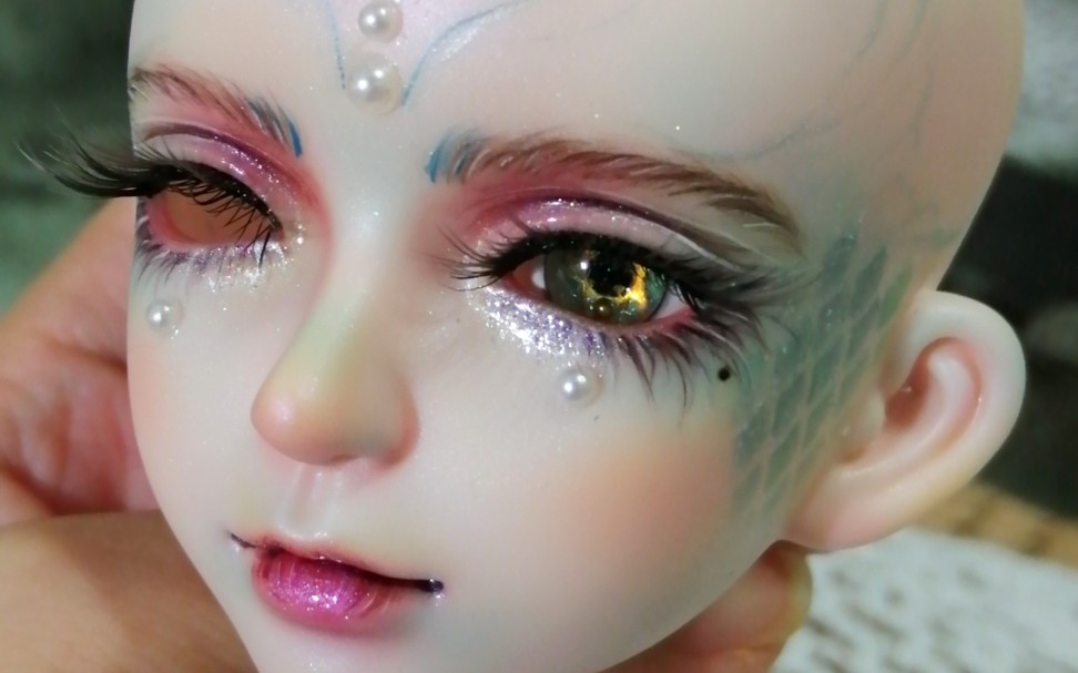 【bjd化妆】一个闪亮梦幻的人鱼王子～_哔哩哔哩 (゜-゜)つロ 干杯