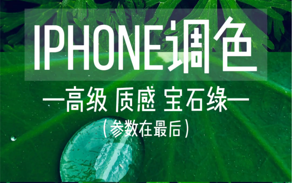 iphone调色/高级 质感 宝石绿简单的调色方法,一招教你调会宝石绿,快学起来吧!哔哩哔哩bilibili