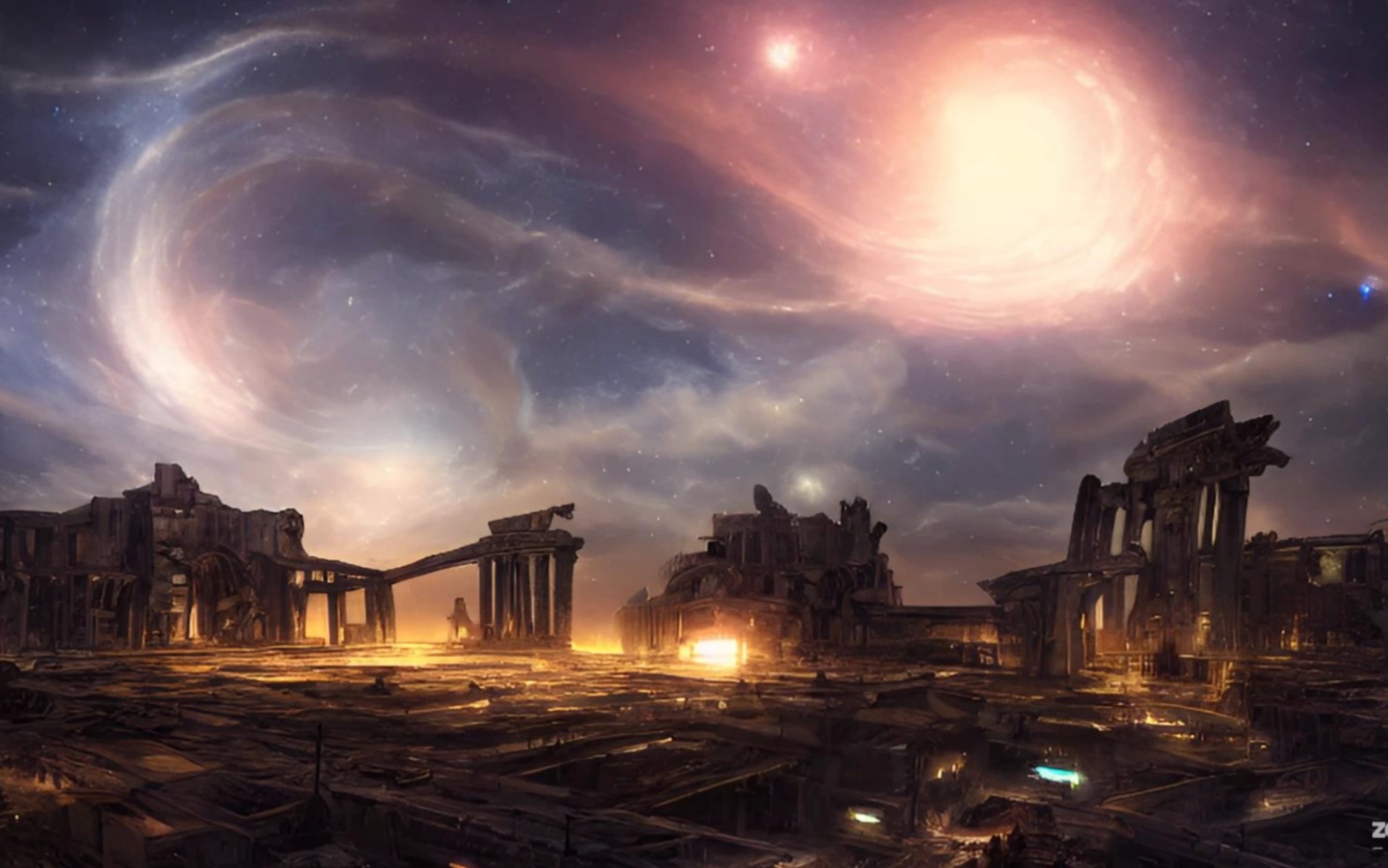 【ai绘画】星空下的废墟