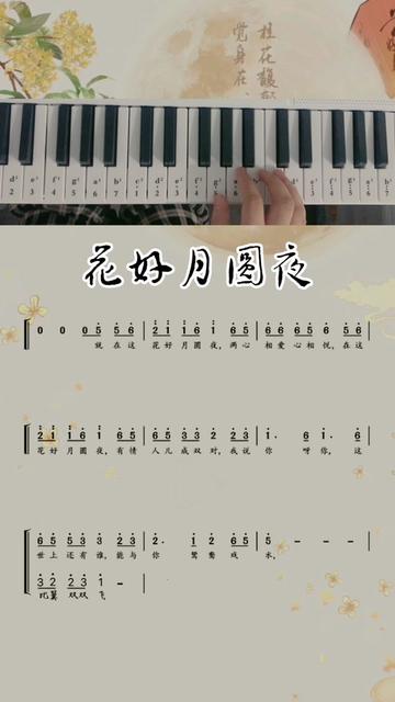 电子琴演奏 #简谱 #花好月圆夜 #中秋快乐 #今天你练琴了吗