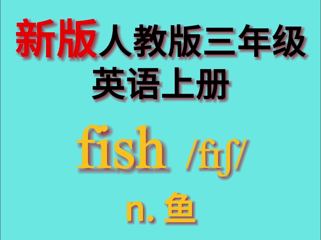 新版人教版三年级上英语单词 Unit 3 :fish哔哩哔哩bilibili