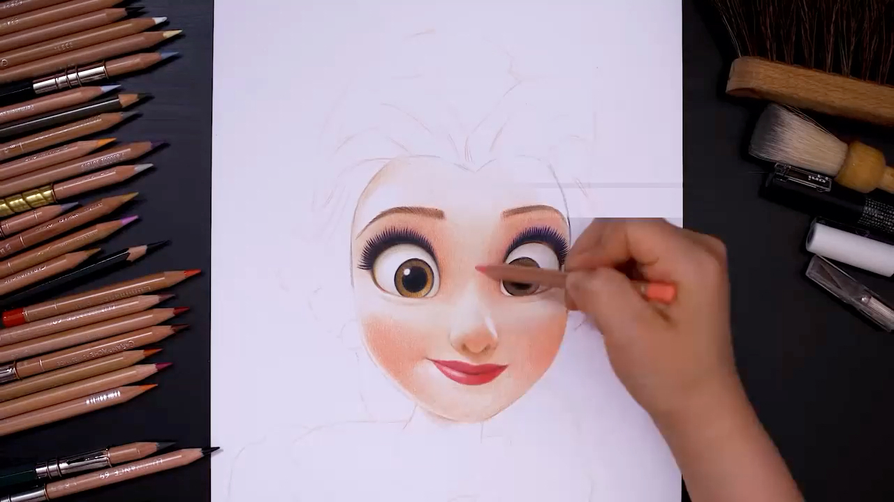 美女与野兽贝尔belle彩铅画