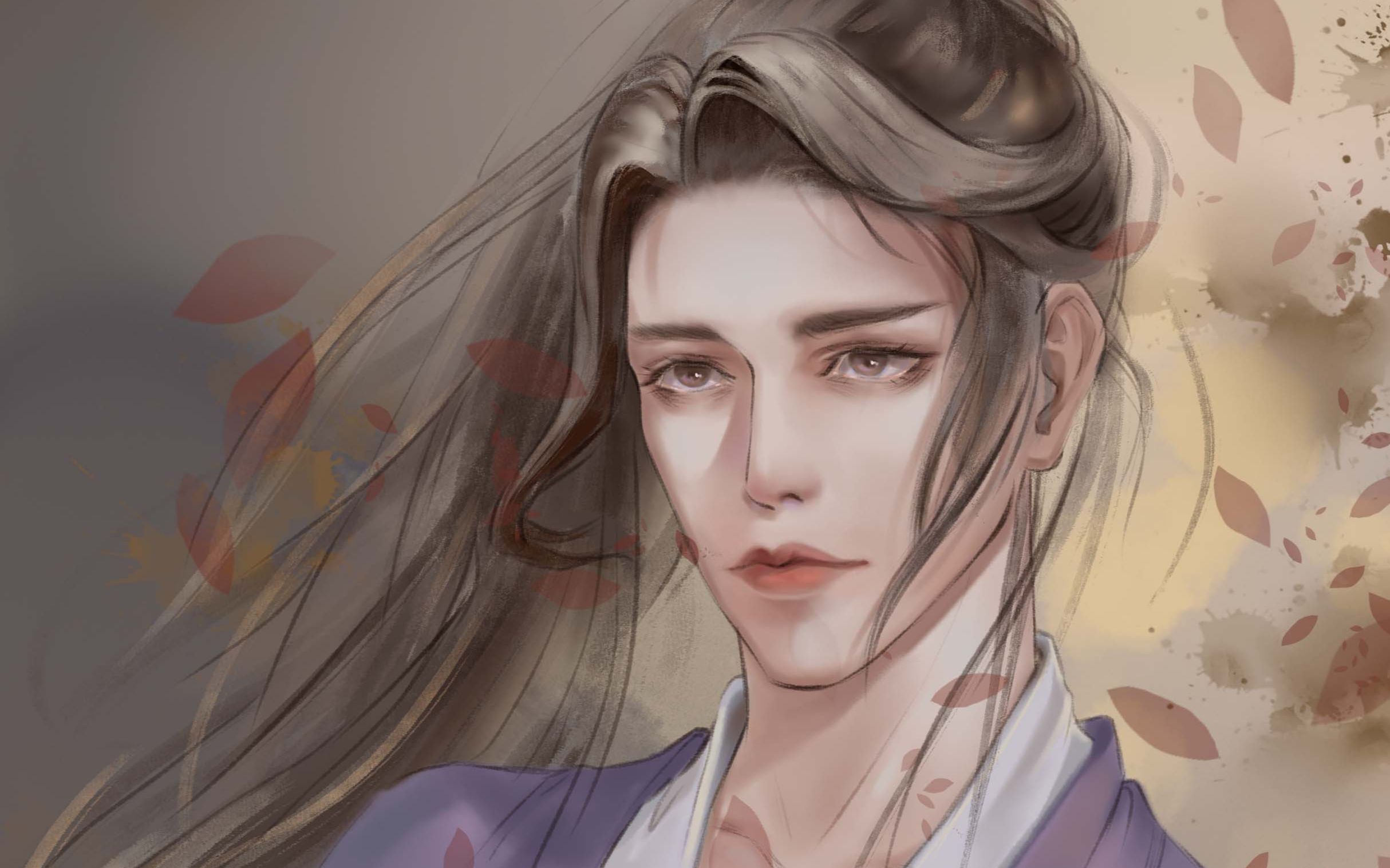 【板绘】绘画过程-剑网3转手绘,禁欲美人