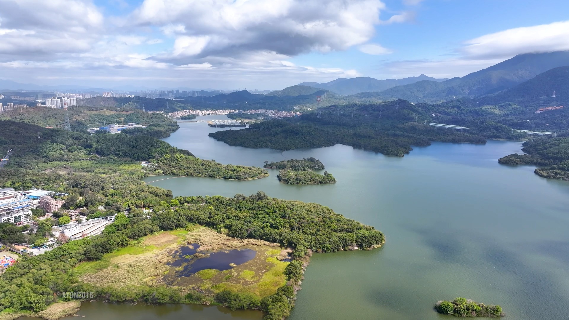 深圳水库航拍视频4k御三