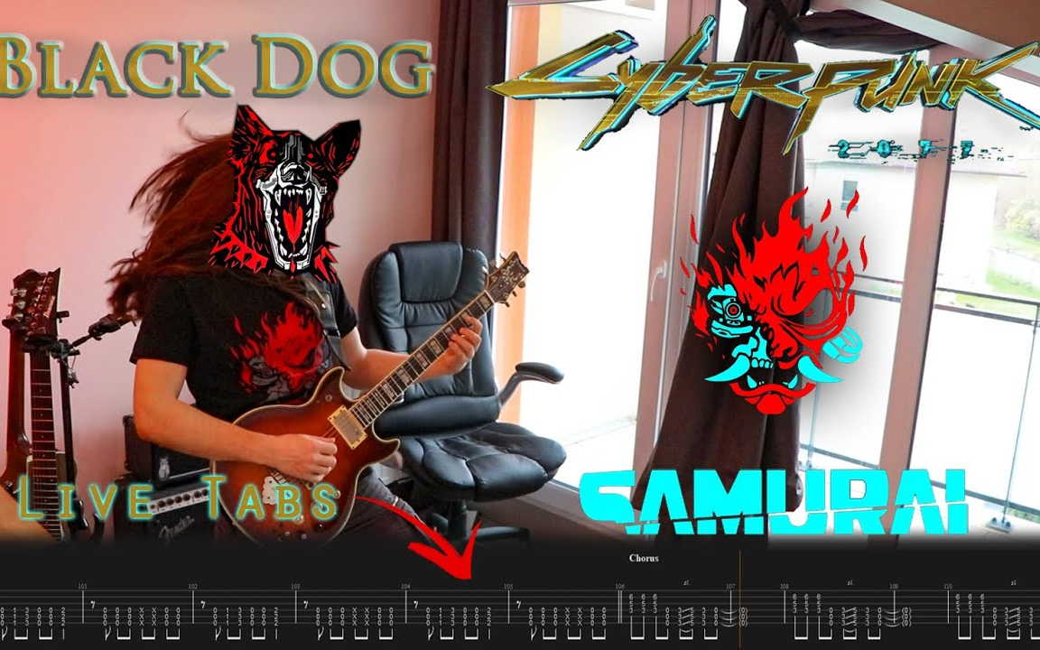 赛博朋克2077 武侍乐队 Black Dog Guitar Cover With Tabs_哔哩哔哩_bilibili