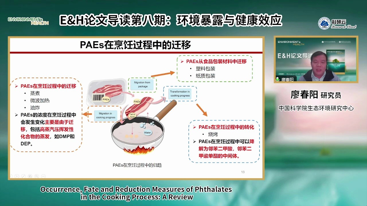 20241009中国科学院生态环境研究中心廖春阳烹饪过程中邻苯二甲酸酯的迁移和转化及削减措施哔哩哔哩bilibili