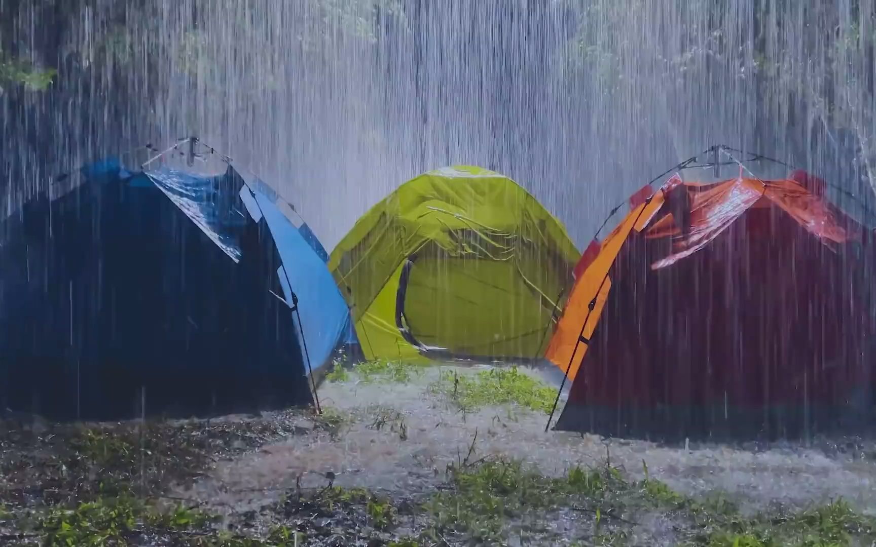 [图]雨夜瞬间入睡，帐篷里大雨，雷声，白噪音8小时