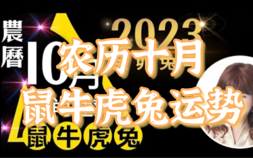 【2023年农历十月12生肖运势】2023癸卯免年,农历10月,鼠牛虎兔,生肖运势大解析!哔哩哔哩bilibili