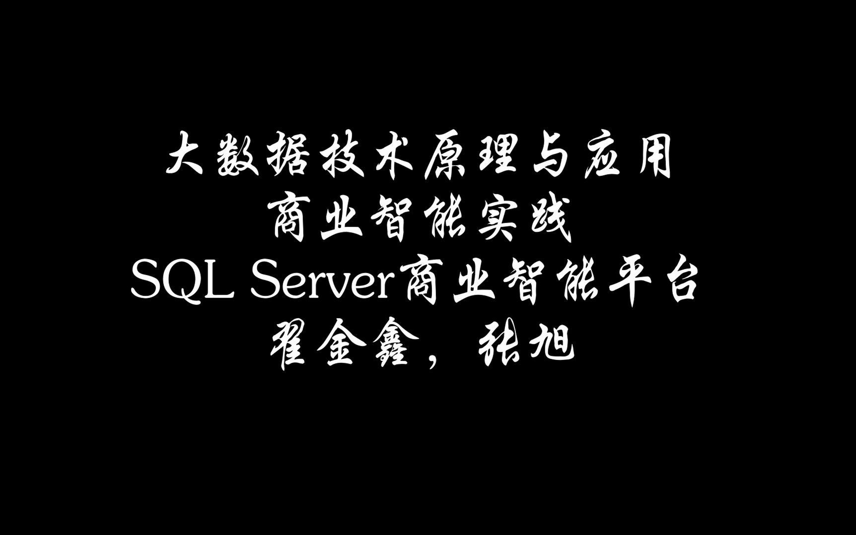 大数据技术原理与应用商业智能平台翟金鑫,张旭哔哩哔哩bilibili