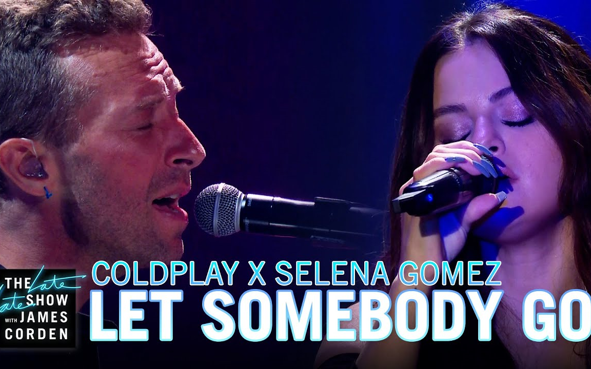 [图]Coldplay x Selena Gomez登上詹姆士柯登深夜秀表演《Let Somebody Go》