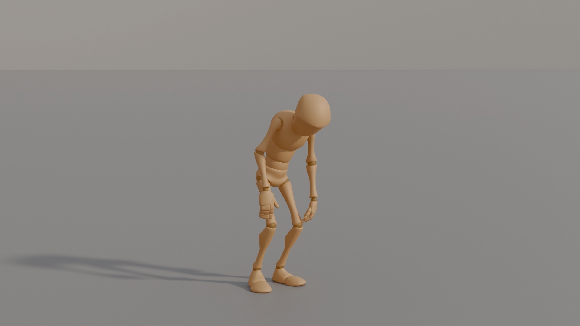 7秒小人物爬起视频 maya blender源文件都有 小木偶人动作 3d动画小