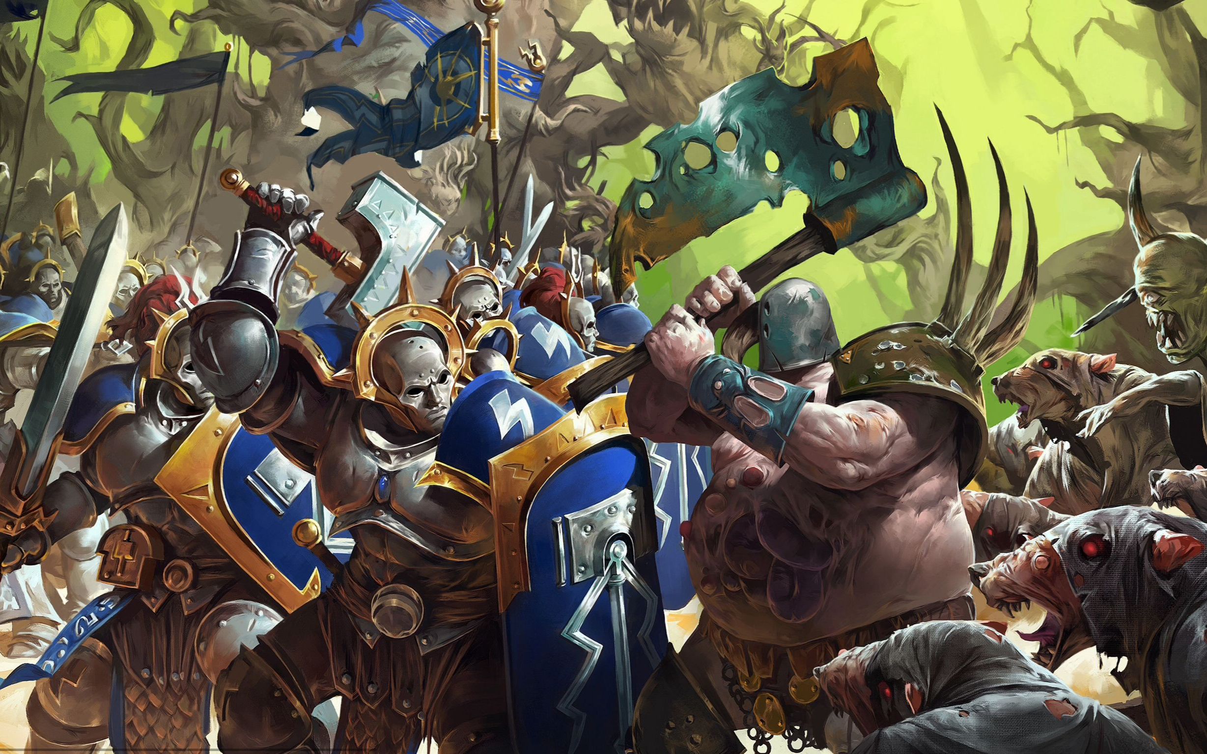 战锤西格玛时代对战视频:aos3.1 纳垢 vs 金人