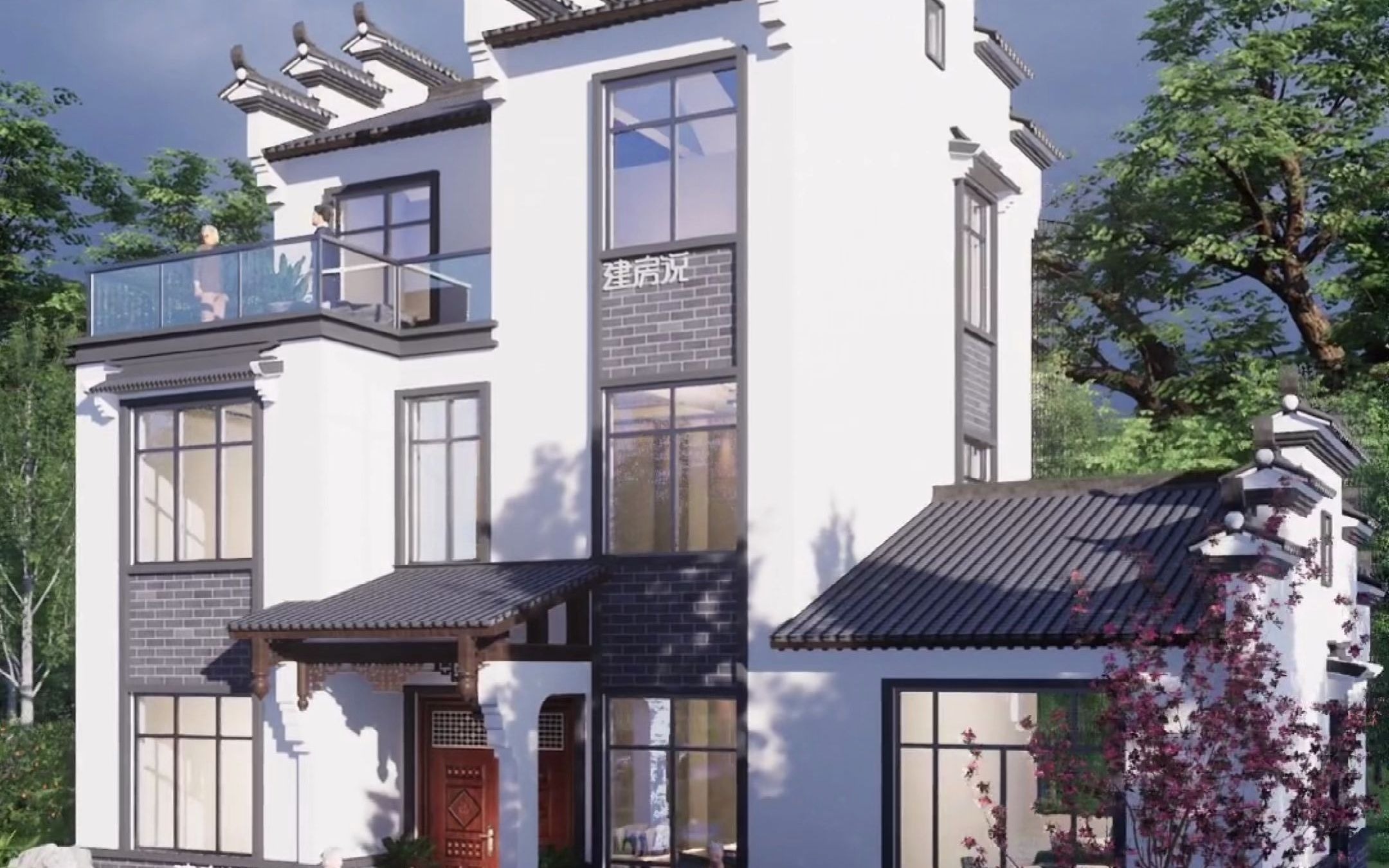 造价35万的徽派别墅白墙灰瓦马头墙不愧是经典