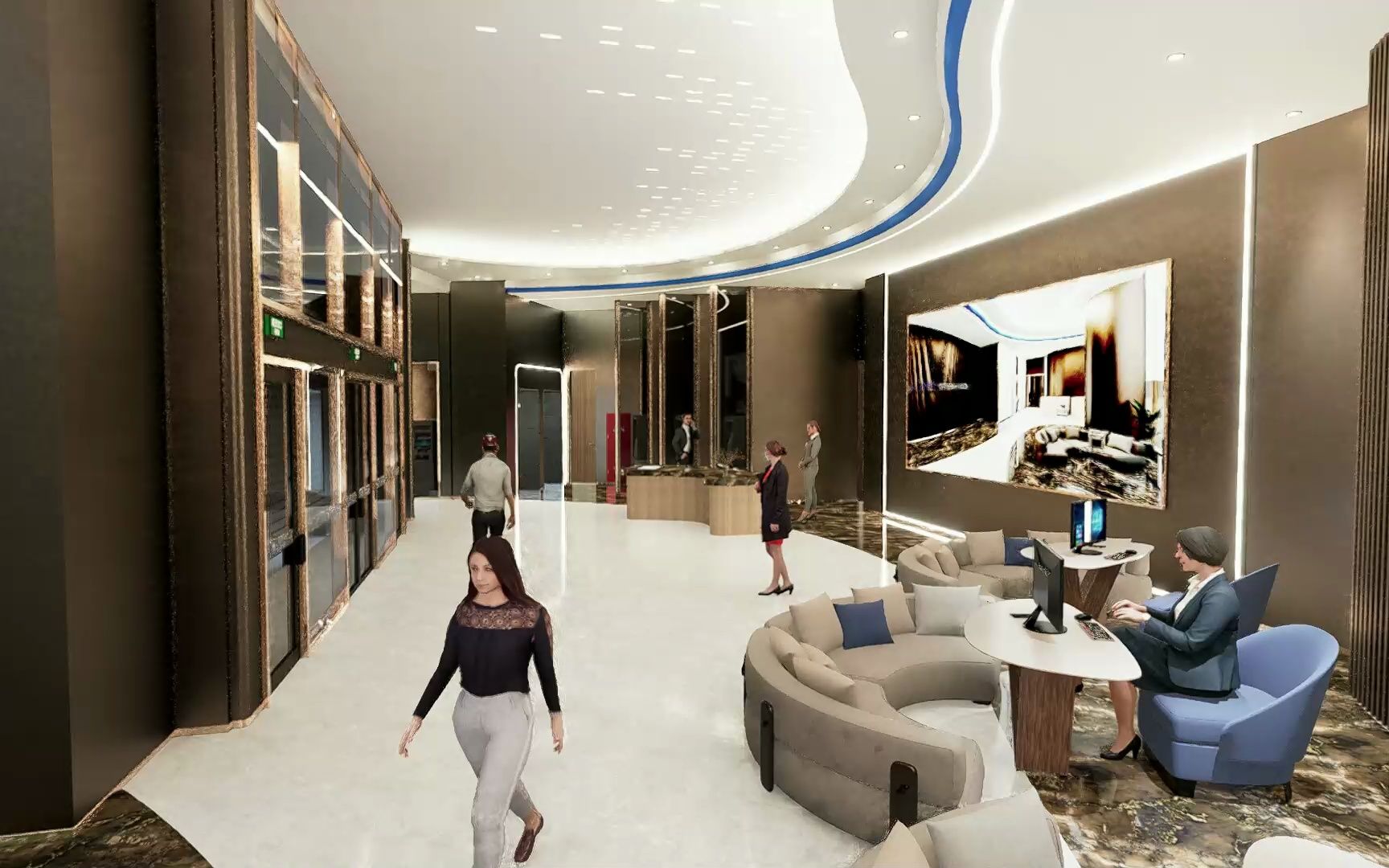 工作随手拍#15秒看lod500的高精度室内工装bim建模渲染效果