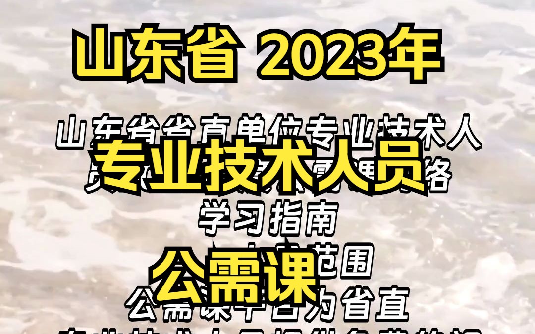 山东省省直单位专业技术人员2023年度公需课网络学习指南哔哩哔哩bilibili