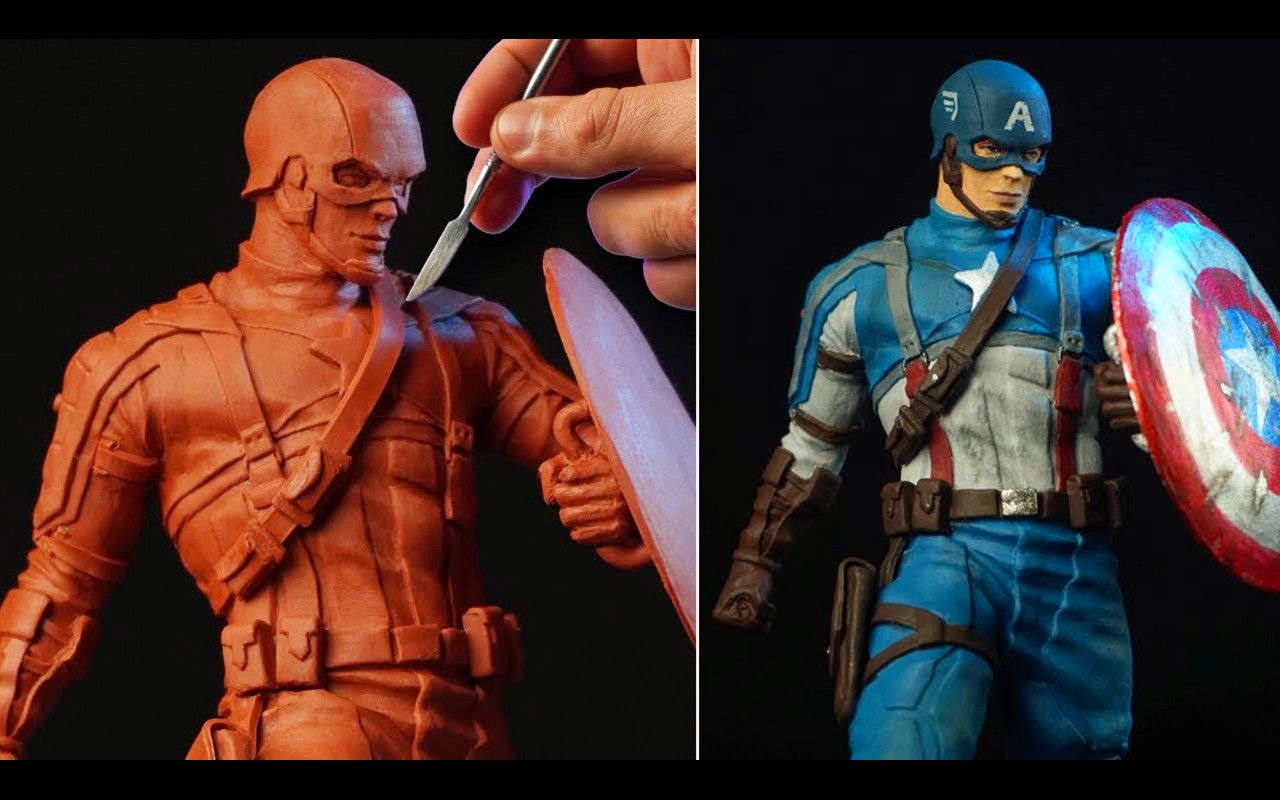 【雕塑】制作美国队长粘土雕像 | the first avenger | 作者:dr.