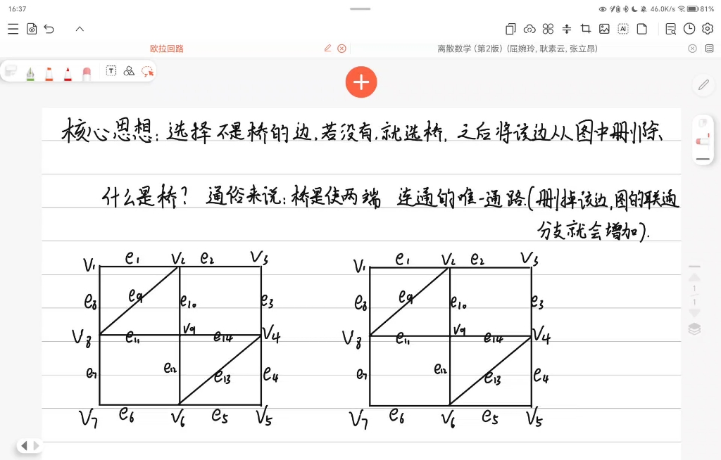 离散数学 欧拉回路求法 fleury算法哔哩哔哩bilibili