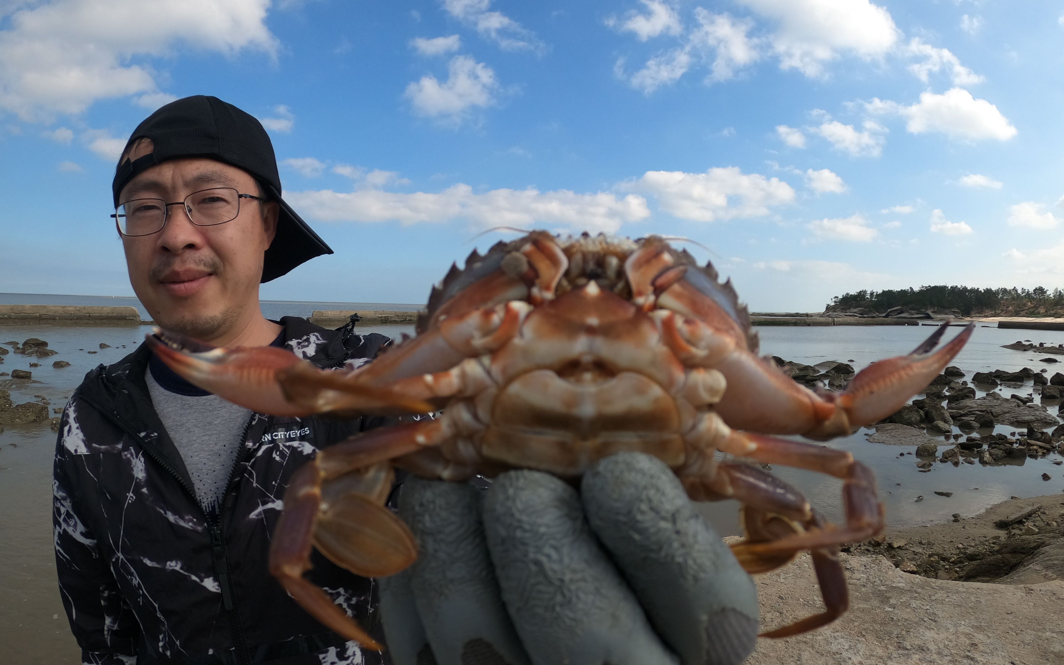 二哥赶海用"笼笼钓螃蟹"两条臭鱼做诱饵容易上货,大家学会了吗_哔哩