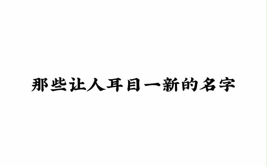 [图]这些名字都跟闹着玩一样，但是又莫名的好玩