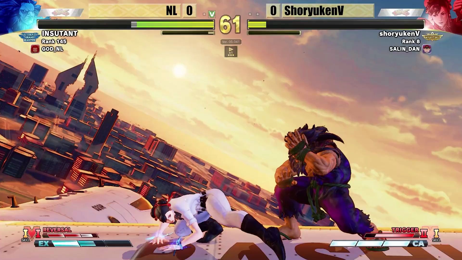 【街霸5】nl (豪鬼) vs shoryukenv (春丽)