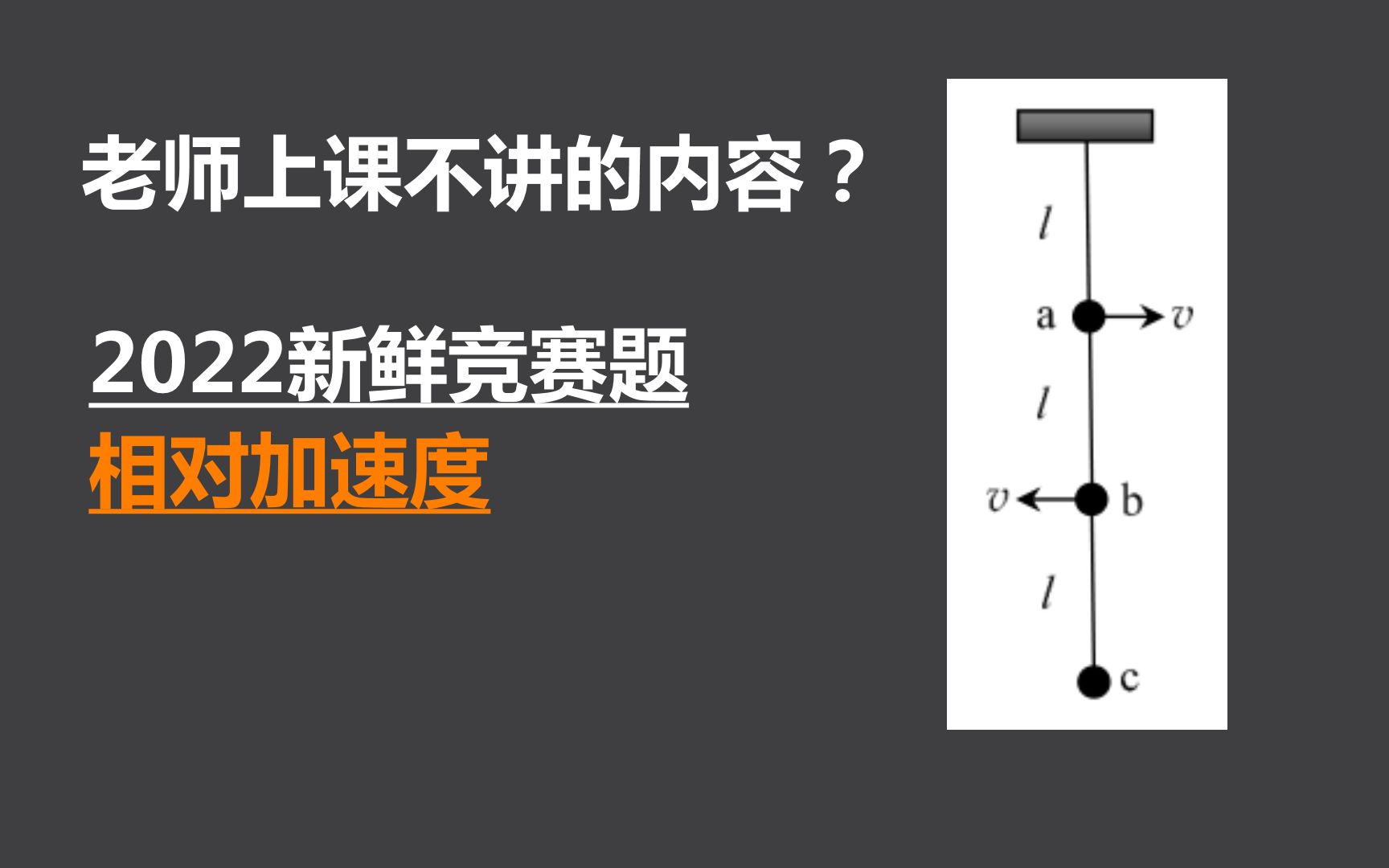 【物理竞赛】老师上课不讲的内容,相对加速度哔哩哔哩bilibili