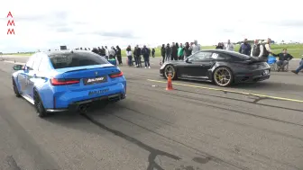 Download Video: 800HP Manthey 保时捷 991 Turbo S VS 750HP 奔驰 AMG E63 S Nar&Car | 直线加速赛