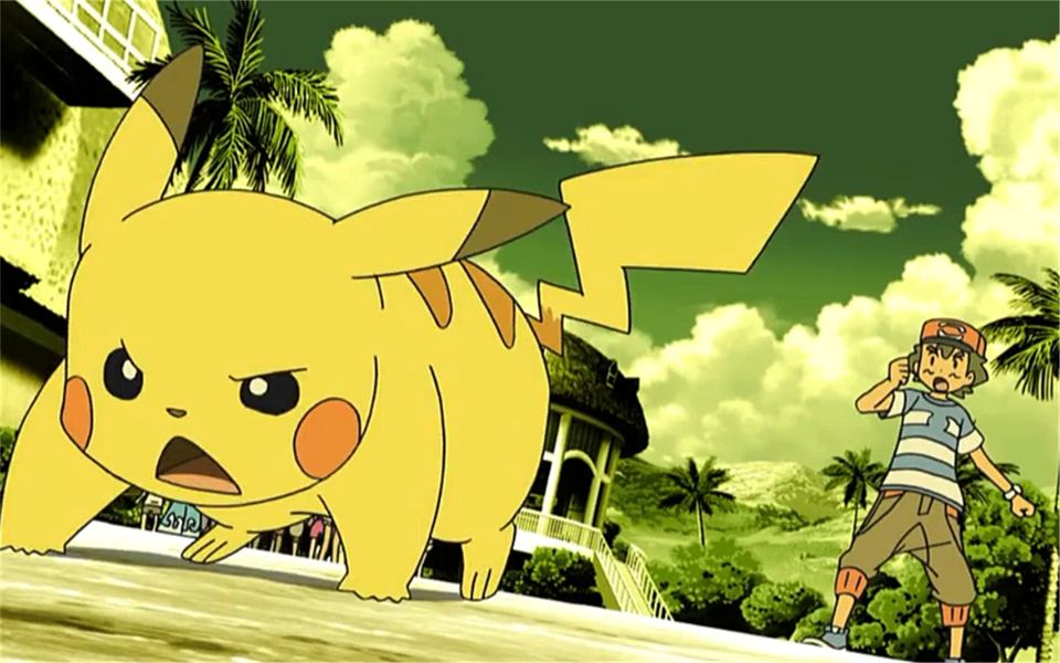 皮卡丘和卡噗鸣鸣对战,等级差太多,被打得爬不起来