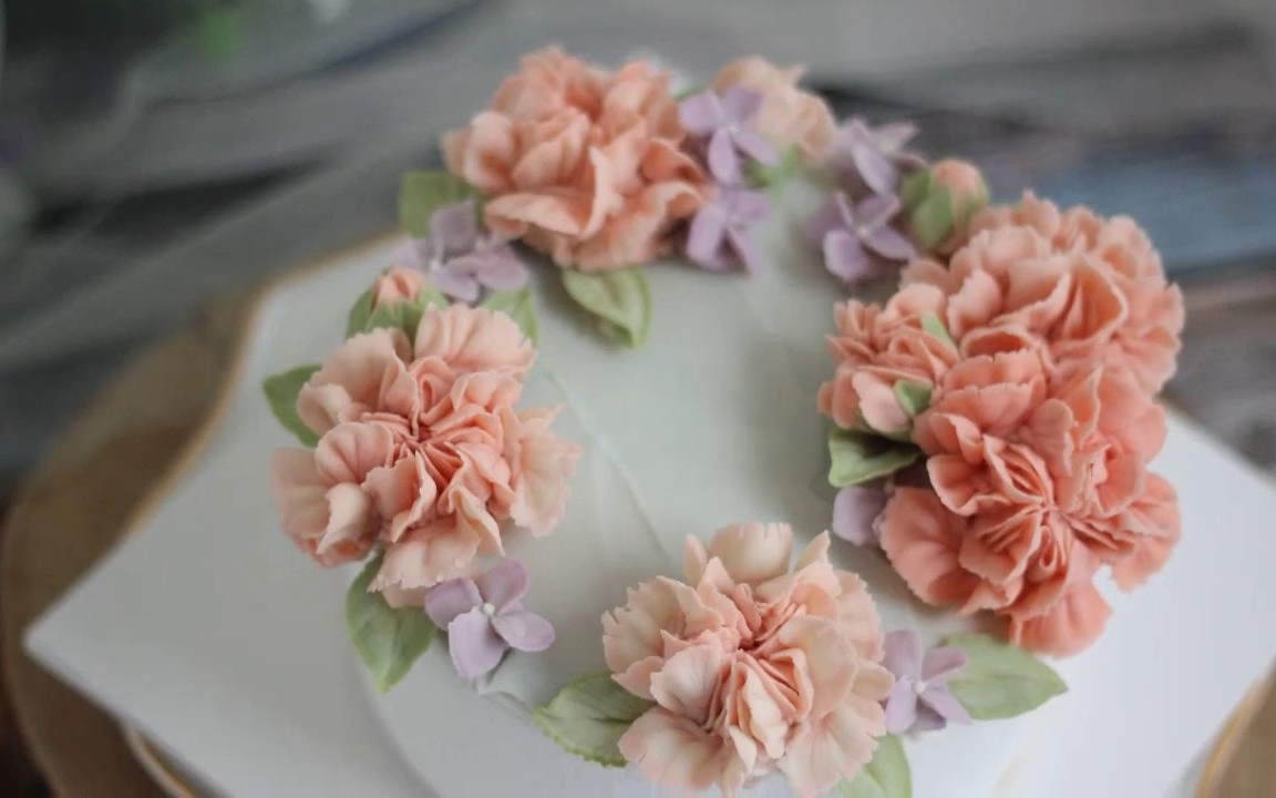 cakemodoo康乃馨韩式裱花教程carnationbeancreamflower