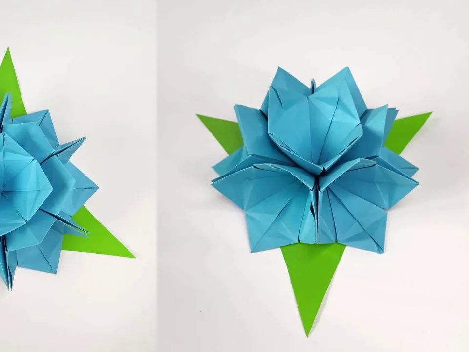 【origami library】百合折纸教程origami water lily tutorial