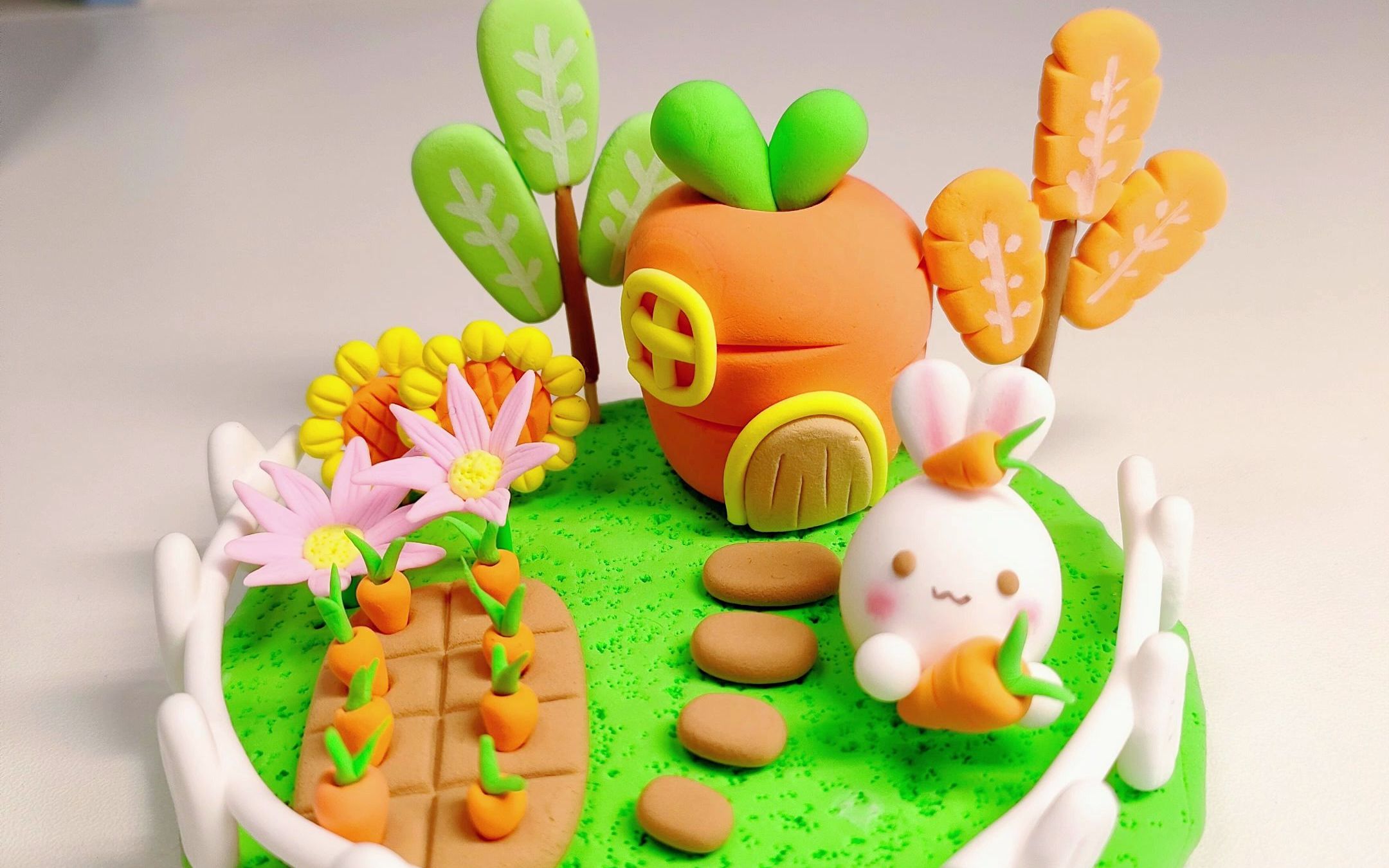 粘土手工/小兔子的小花园
