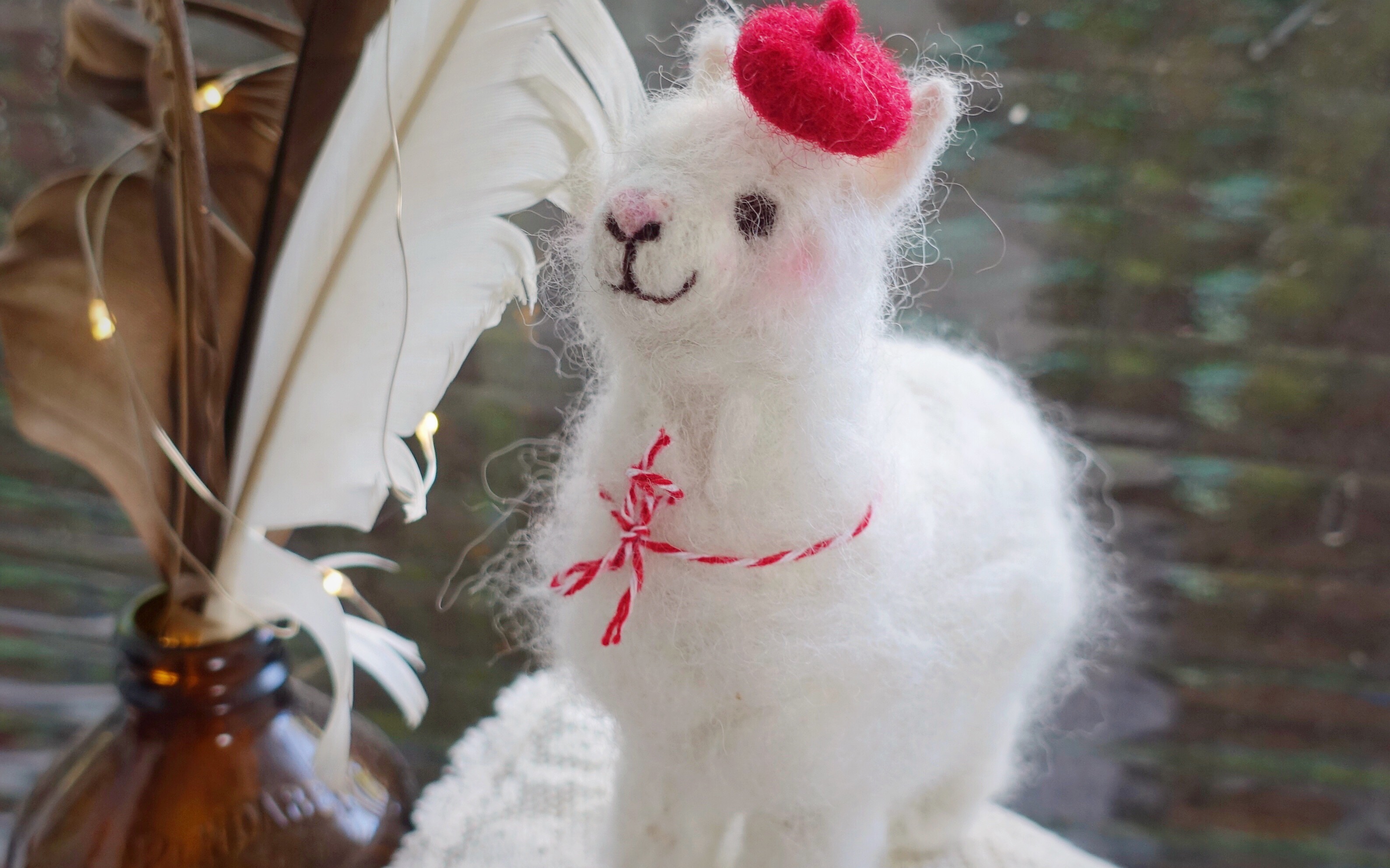 我是如何用羊驼毛做激萌毛绒绒毛毡羊驼的 羊毛フェルト作り方 羊毛毡